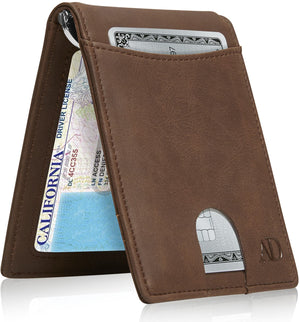 Money Clip Bifold Wallet W/ Pull Strap