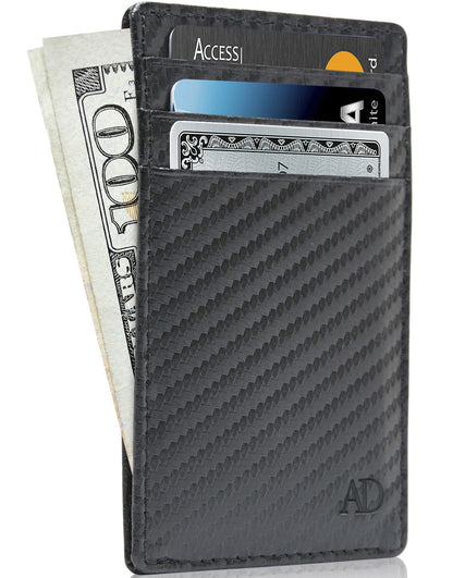 Genuine Leather Slim Card Holder – RFID Blocking, Minimalist