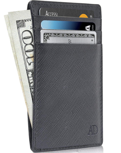 Genuine Leather Slim Card Holder – RFID Blocking, Minimalist