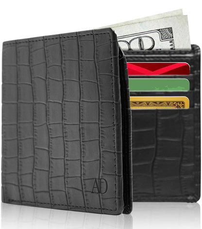 Vegan Leather Bifold Wallet – ID Window, RFID Blocking