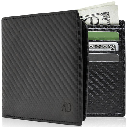Vegan Leather Bifold Wallet – ID Window, RFID Blocking