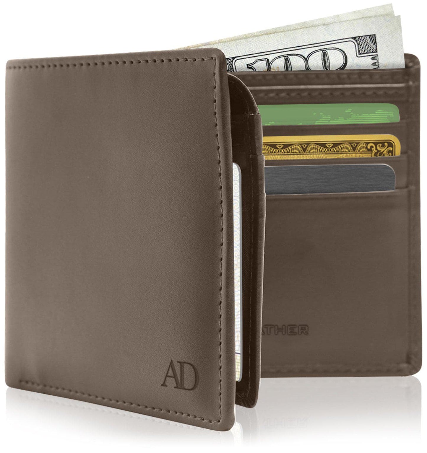Vegan Leather Bifold Wallet – ID Window, RFID Blocking
