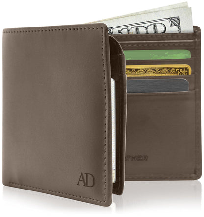 Vegan Leather Bifold Wallet – ID Window, RFID Blocking