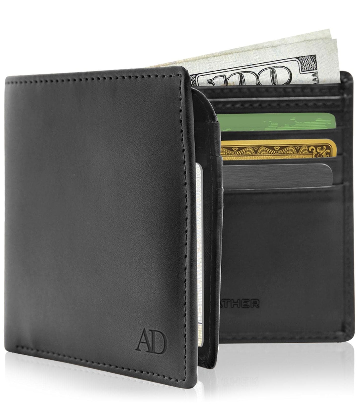 Vegan Leather Bifold Wallet – ID Window, RFID Blocking