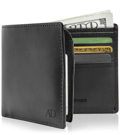 Vegan Leather Bifold Wallet – ID Window, RFID Blocking