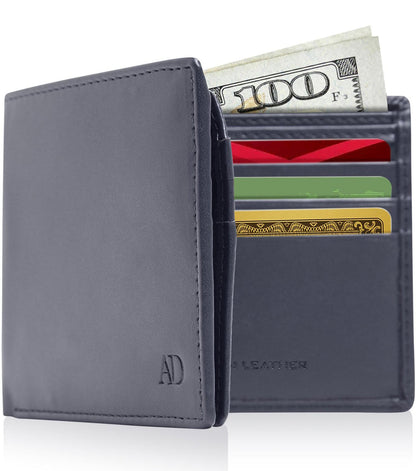 Vegan Leather Bifold Wallet – ID Window, RFID Blocking